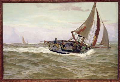 A Fishing Boat in a Stiff Breeze by John Fraser